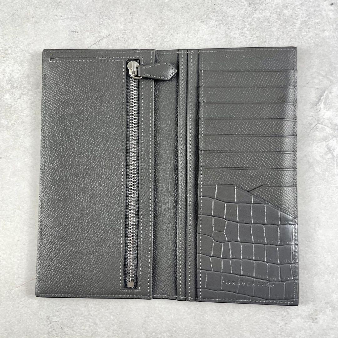 入手困難✨ 長財布 ボナペンチュラ クロコデザイン 小銭入れ グレージュ系