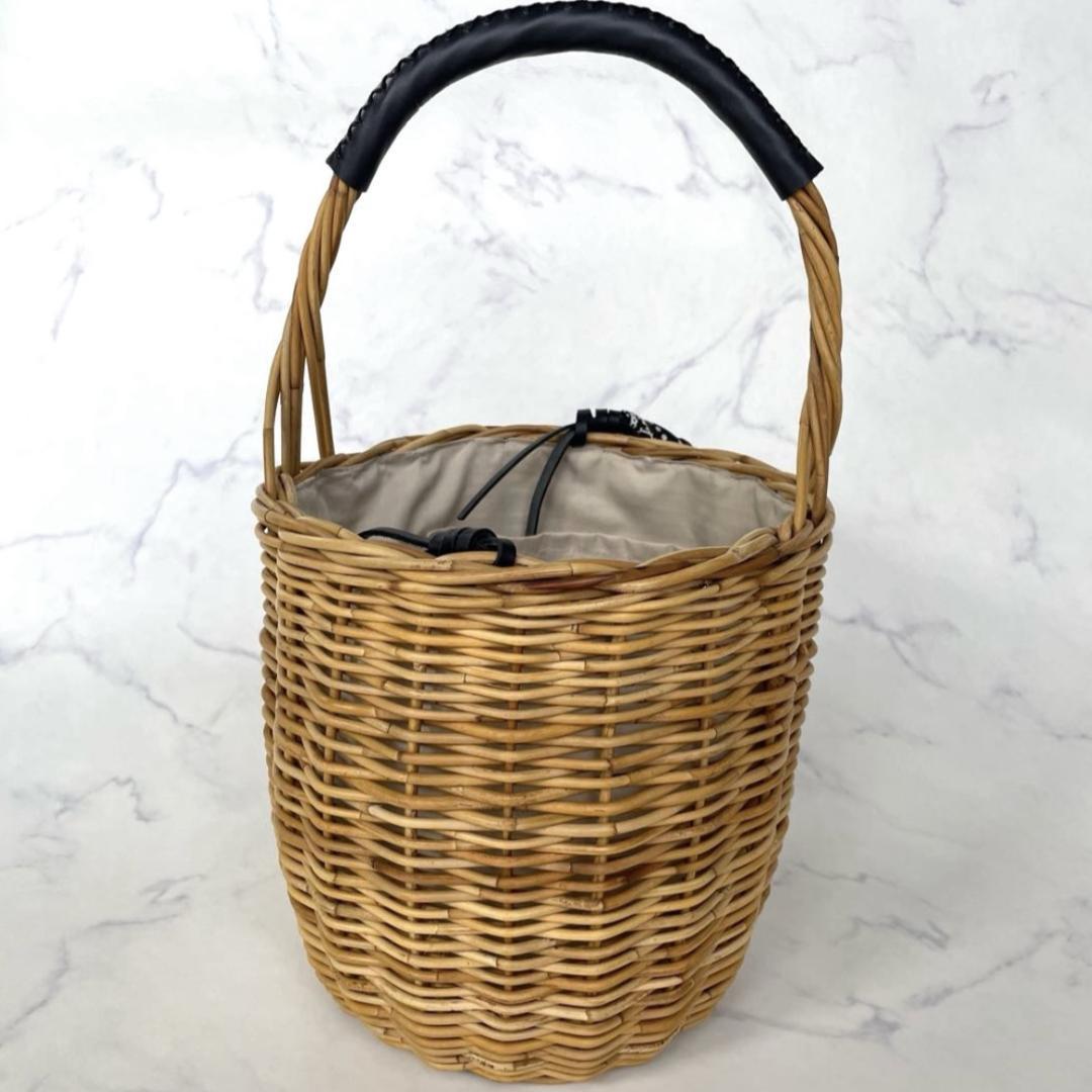 マニプリ manipuri カゴバッグ かご レザーハンドル スカーフセット