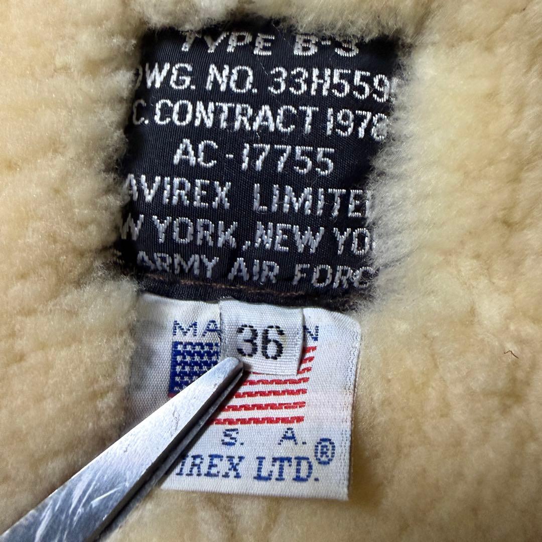 B*E様 【雰囲気抜群】AVIREX フライトジャケット　B-3 大戦モデル　羊