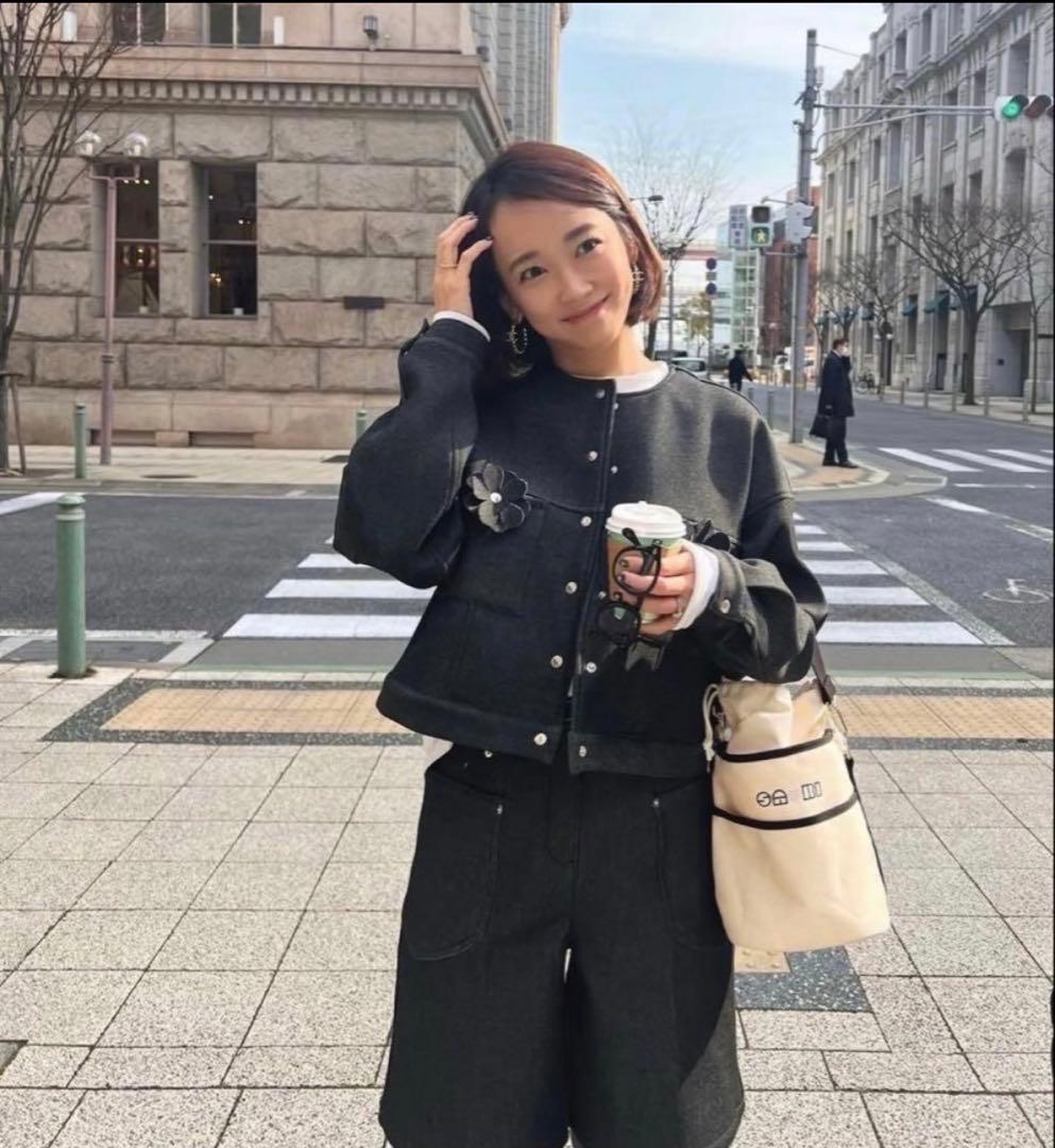 rosymonster⭐︎フラワーデニムライクジャケット