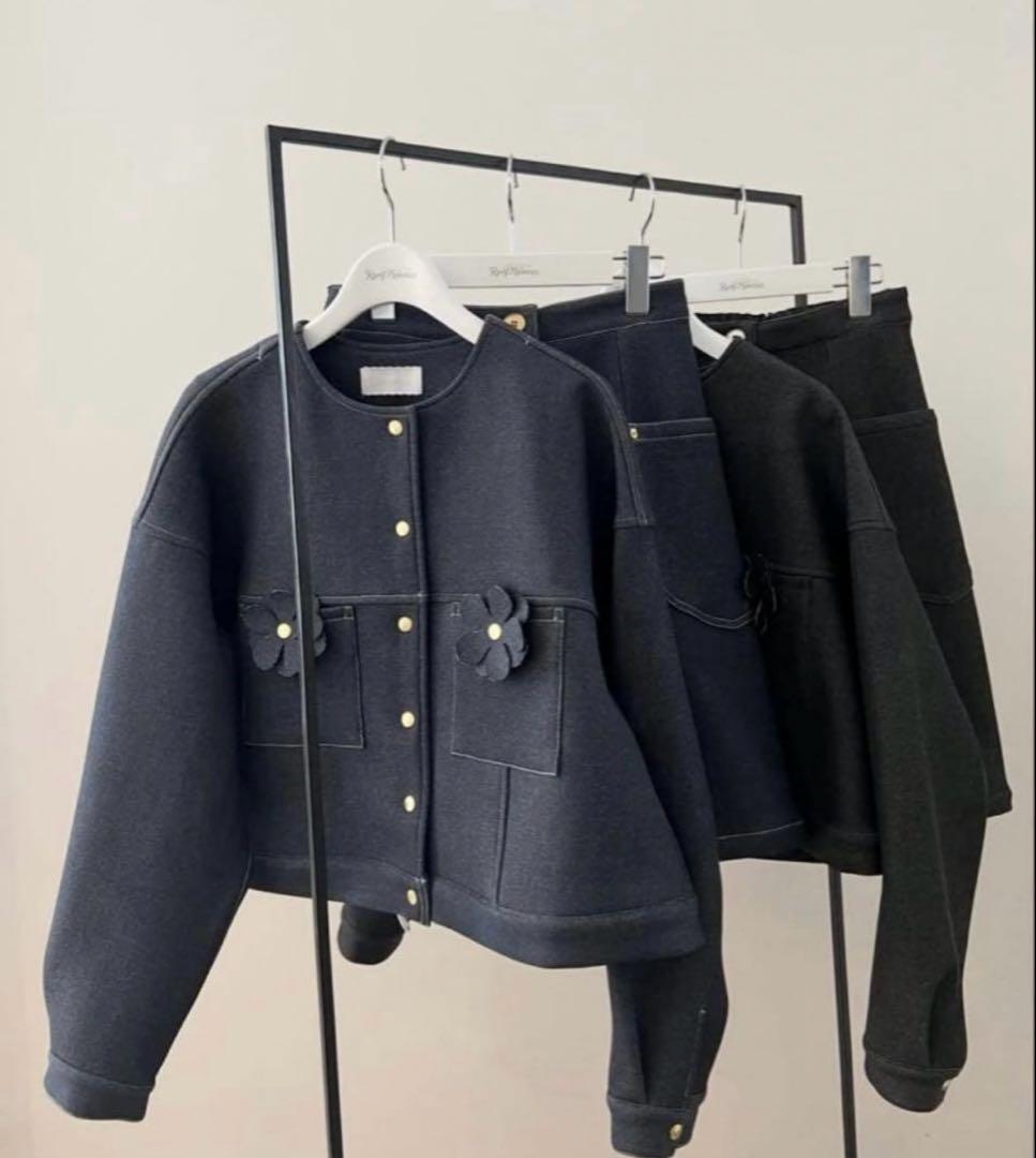 rosymonster⭐︎フラワーデニムライクジャケット