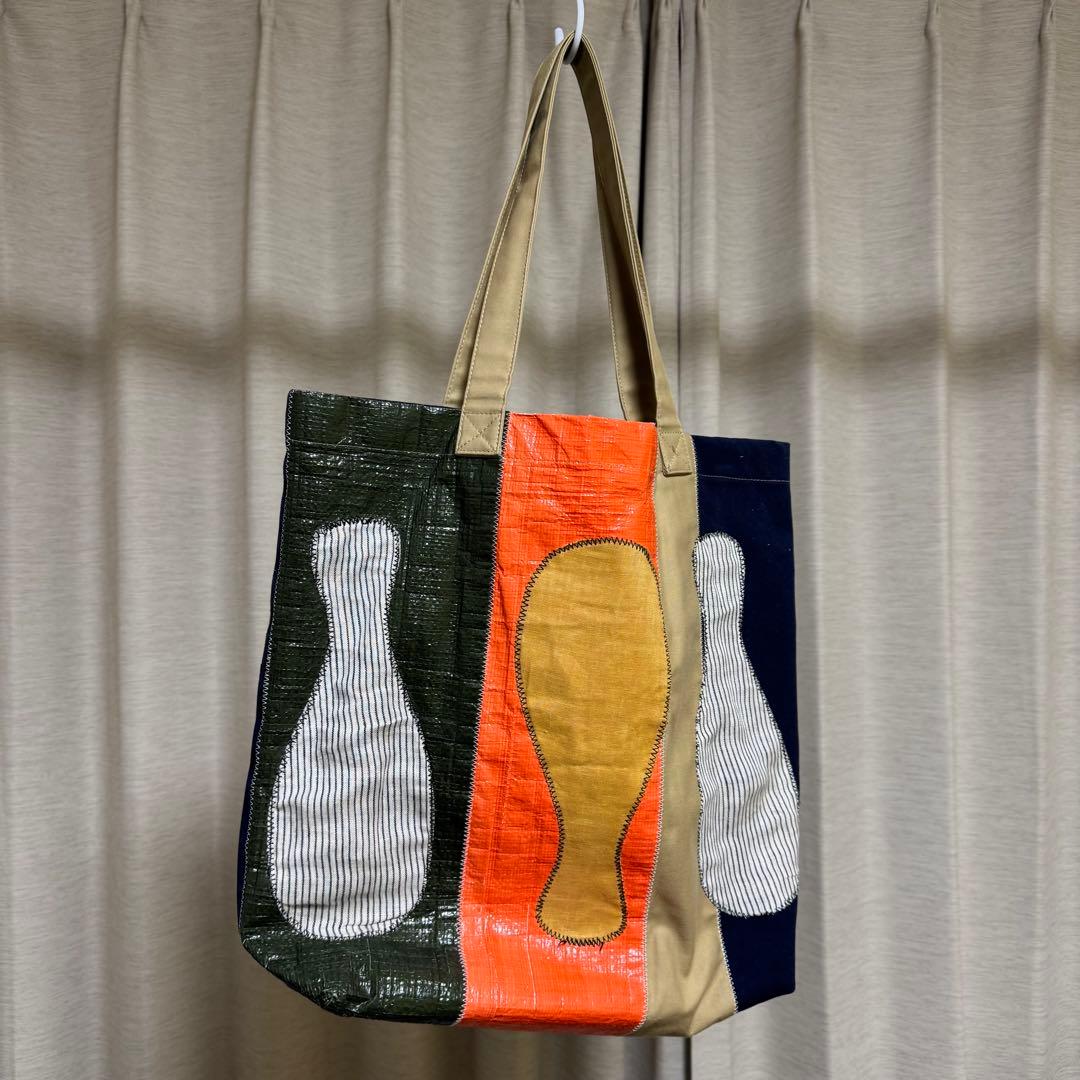 バッグ KHOKI 23AW Color-block vinyl tote bag