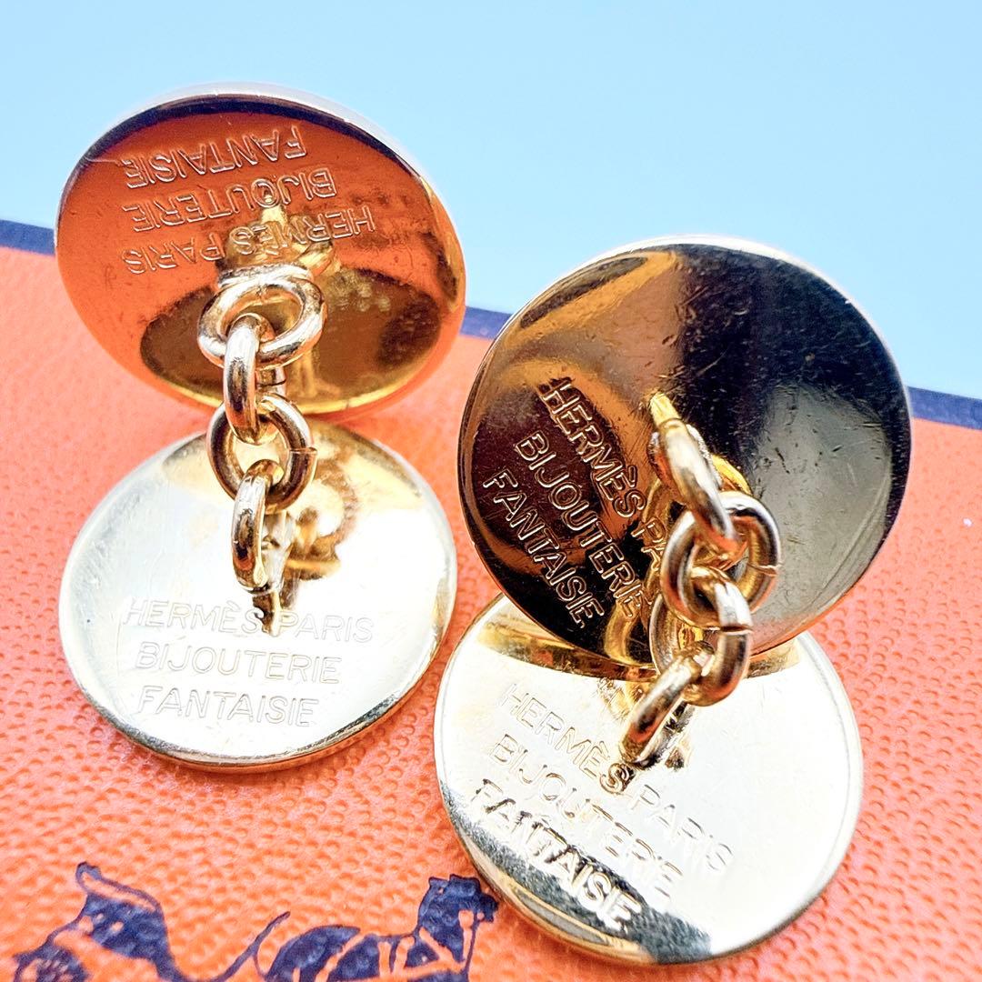 2941-1 人気✨HERMES セリエ　カフリボタン　カフス　ゴールド