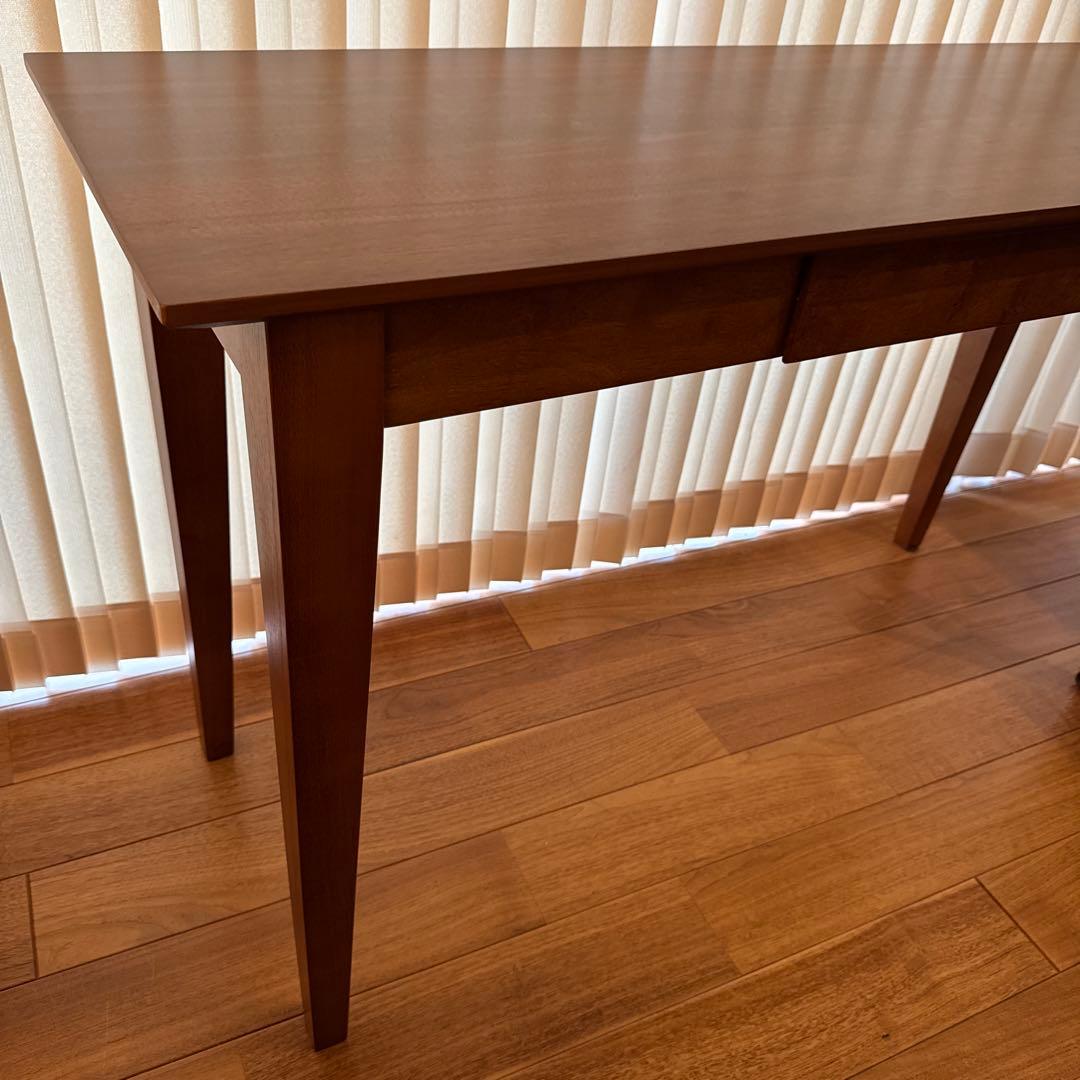 【完成品・組立不要】グレイス幅120cmスリムデスク天然木引き出し