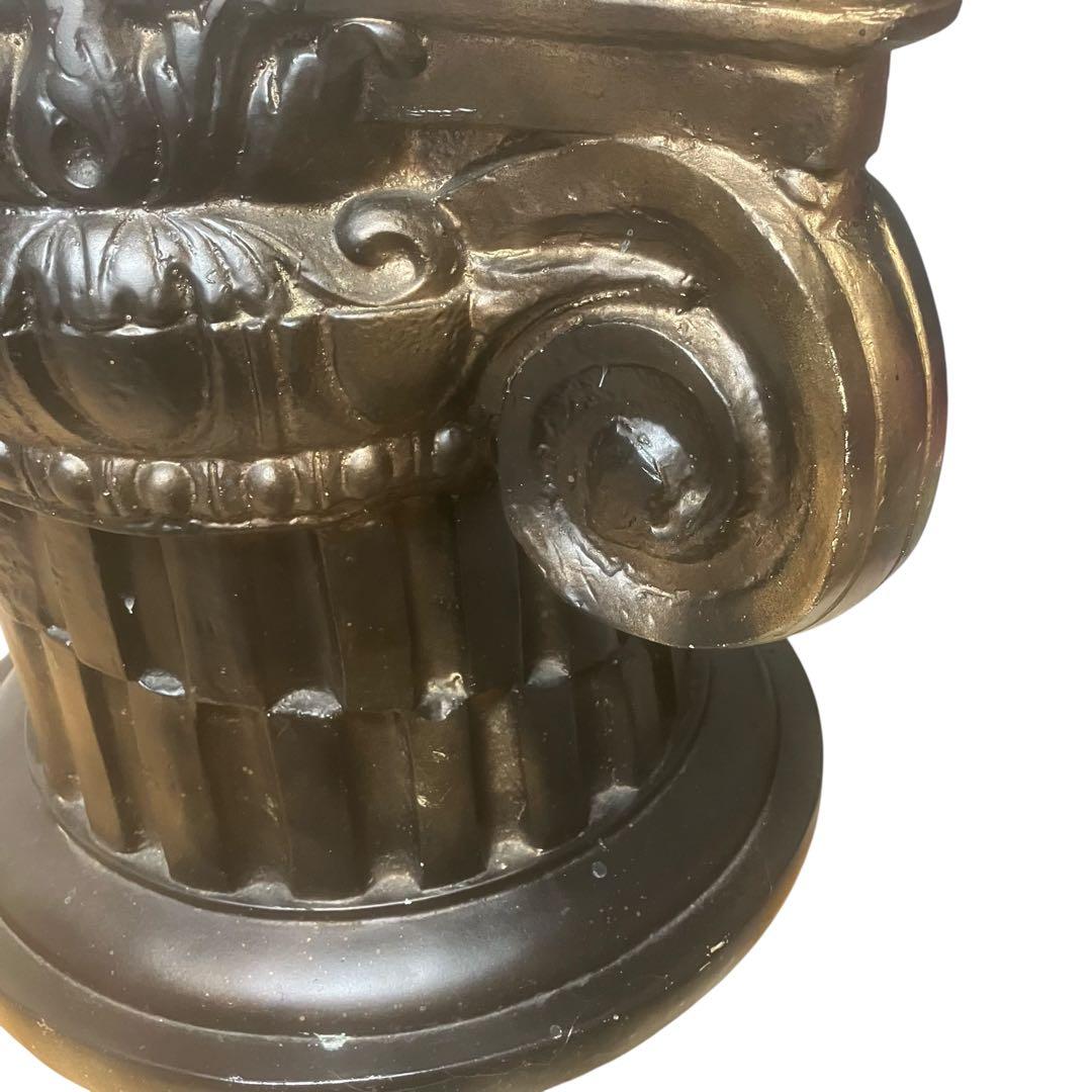 古代イオニア式 ガラス天板テーブル 特徴的な柱デザイン ロココ調　アンティーク