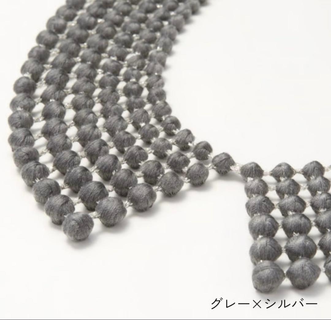 OOO トリプルオー　スフィアカラーネックレス　グレー×シルバー