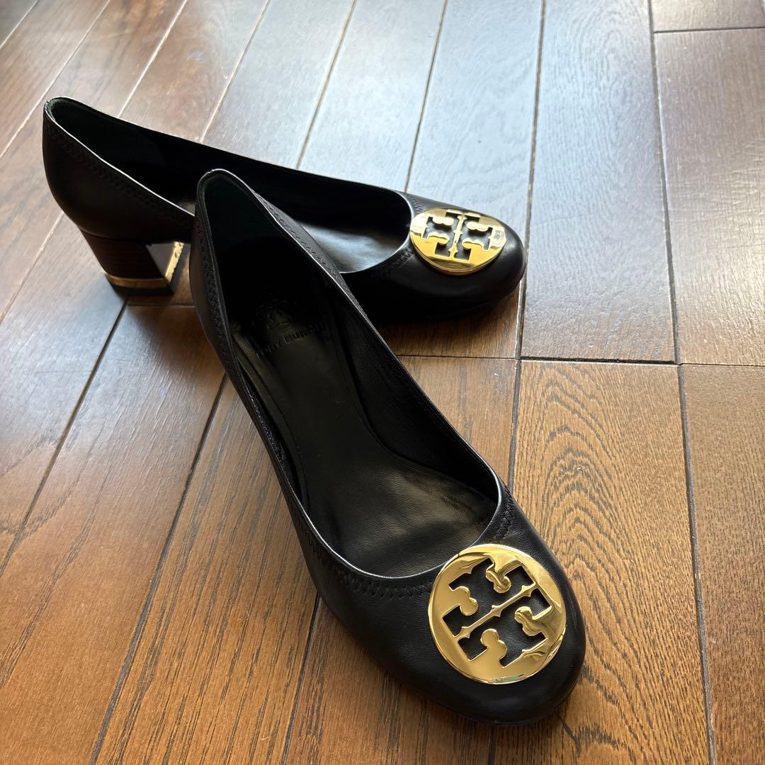 Tory Burch ブラックレザー シューズ 8M