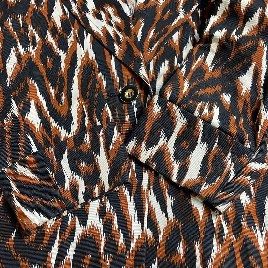 イヴ・サンローラン ベルテッド コートジャケット 総柄 カシュクール風