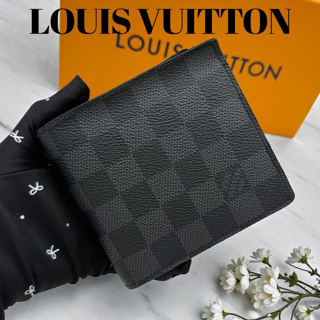 【美品】ルイヴィトン 二つ折り財布　ダミエグラフィット ポルトフォイユ　マルコ