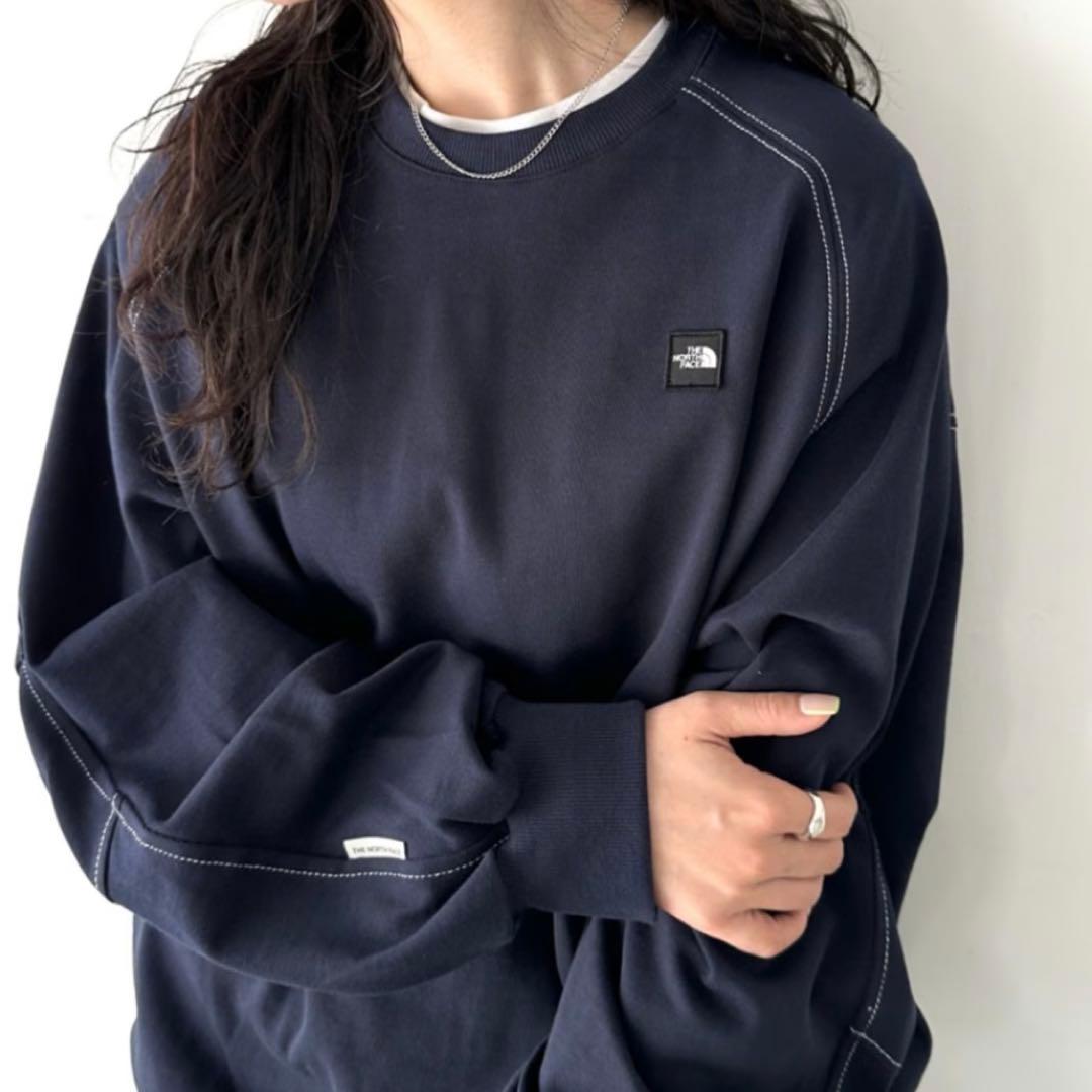 【Lサイズ】ザ・ノースフェイス ネイビー 新品タグ付き ステッチスウェットシャツ