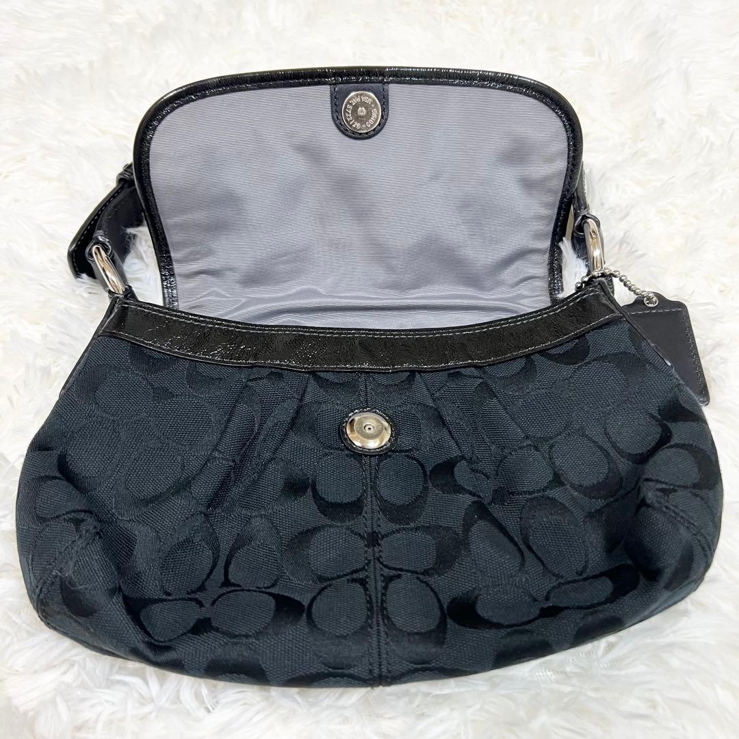 COACH コーチ ワンショルダーバッグ ハンドバッグ シグネチャー ブラック