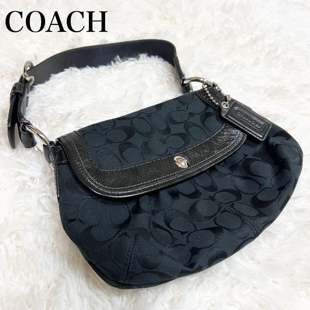 COACH コーチ ワンショルダーバッグ ハンドバッグ シグネチャー ブラック