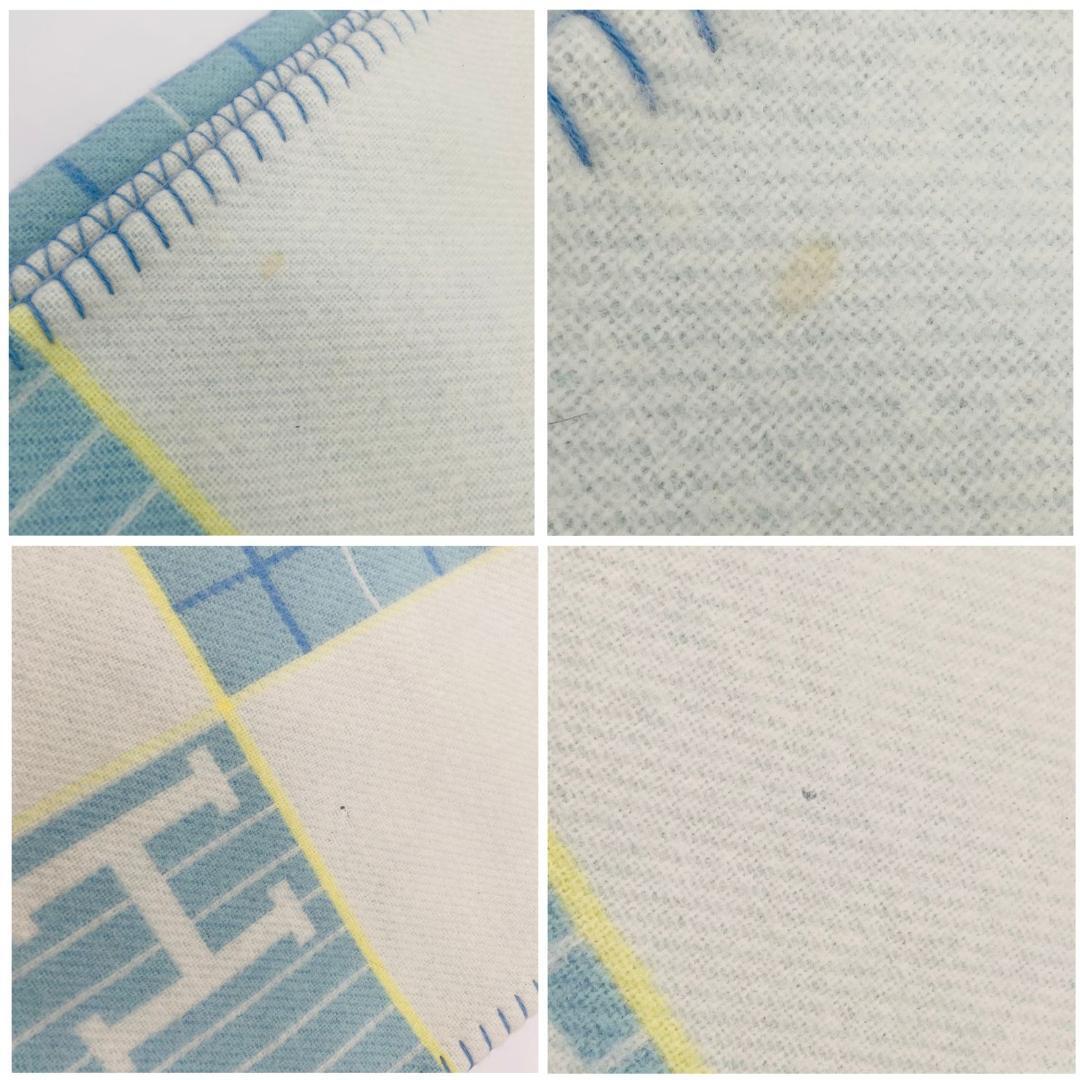 HERMES エルメス アヴァロン ブランケット ブルー カシミア　ウール