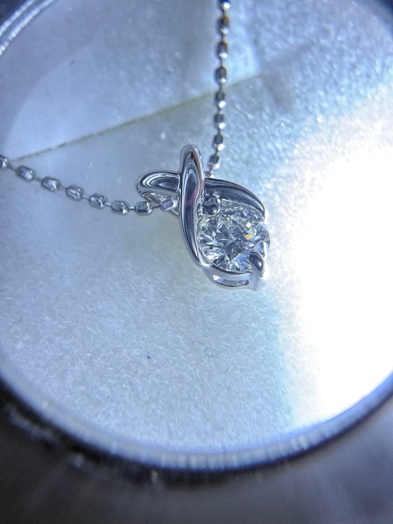 ツツミ　プラチナ鑑定書付ダイヤモンドネックレス（0.18カラット）