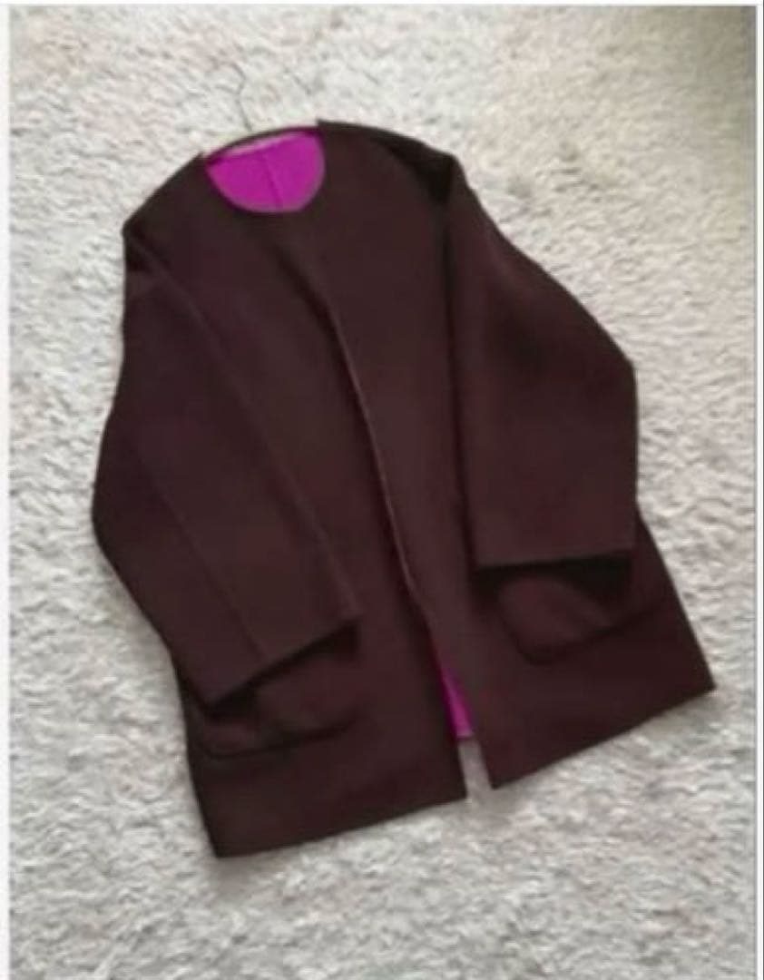 最終SALE【ユナイテッドアローズ】バイカラーリバーミドルコート ノーカラー