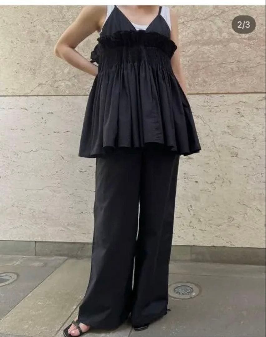 crinkle crinkle crinkle silk オールインワン　黒