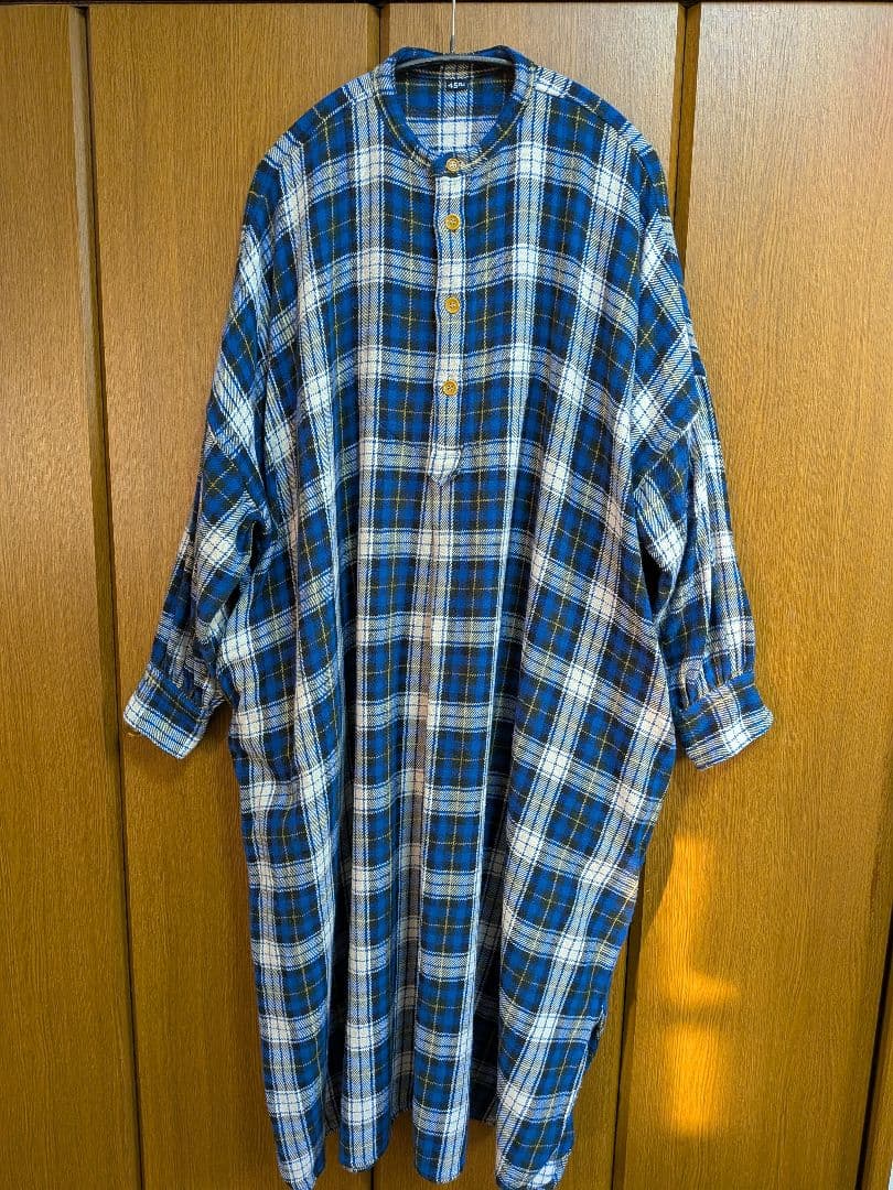 45R45rpm ジンバネルチェックのビッグシャツドレス