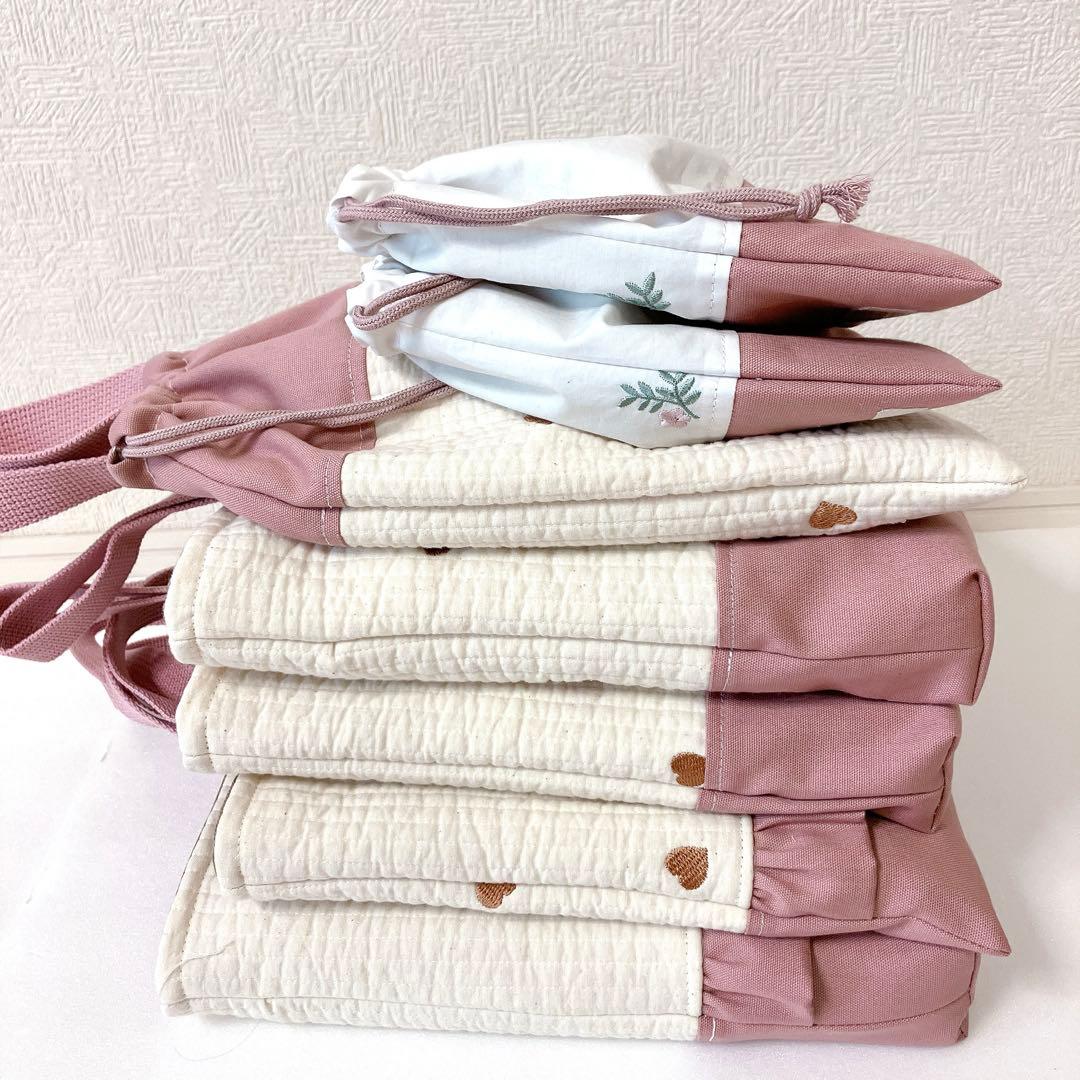 レッスンバッグ ✖️2 上履き入れ✖️2 体操服　コップ袋✖️2 ランチョンマット✖️2