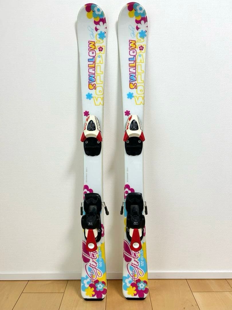 ❁⃘女の子❁⃘スキー板　ブーツ3点セット　100cm SWALLOW Salomon