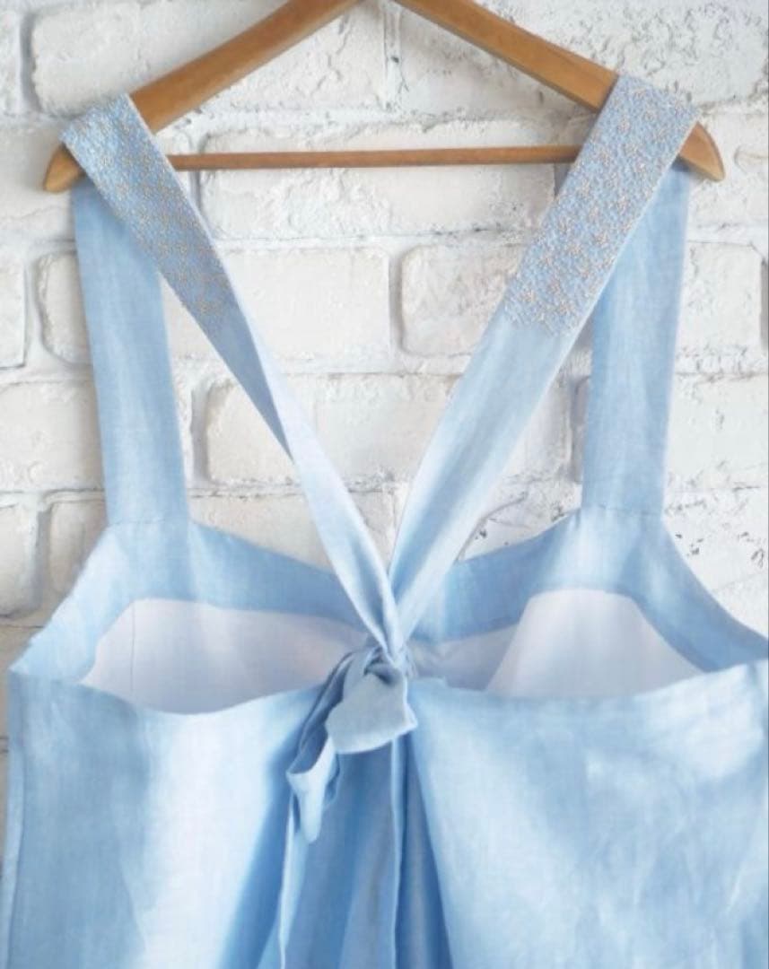 8/1迄◻️BUNON【ブノン】エンブロイダリーオーバーオール　ブルー