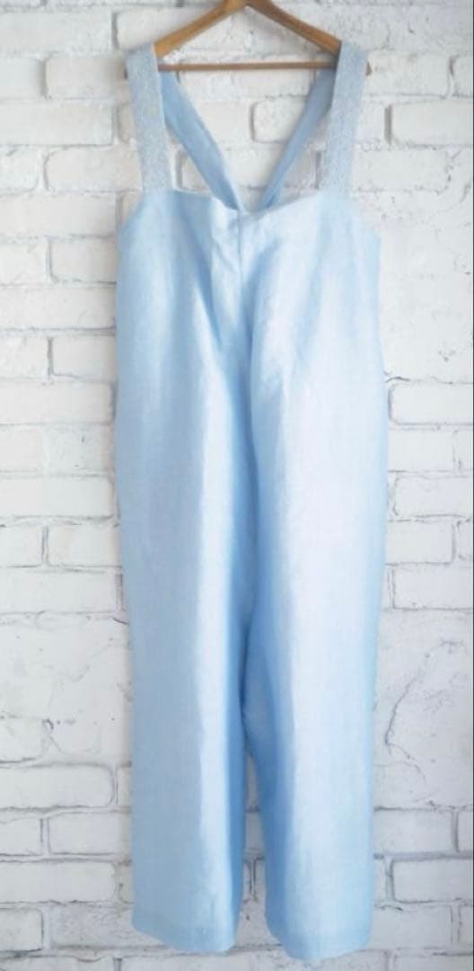 8/1迄◻️BUNON【ブノン】エンブロイダリーオーバーオール　ブルー