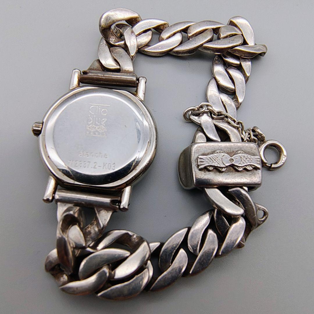 Clio blue 銀製 ブレスレット腕時計 925刻印 不動