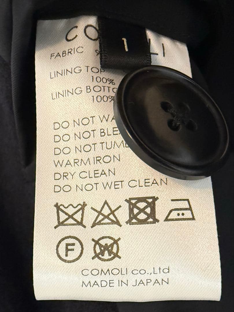 24AW COMOLI ウールカシミヤミリタリーコート　サイズ1