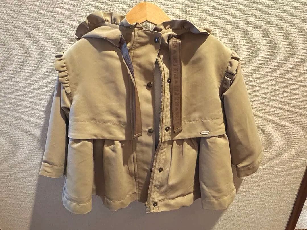 メゾピアノ　ベージュ フリースジャケット 100cm