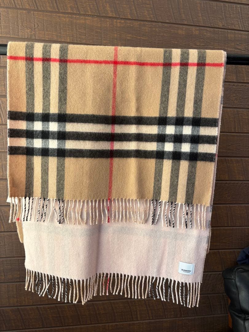 希少　BURBERRY　バーバリー　マフラー　カシミア100 リバーシブル　大判