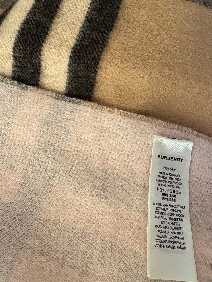 希少　BURBERRY　バーバリー　マフラー　カシミア100 リバーシブル　大判
