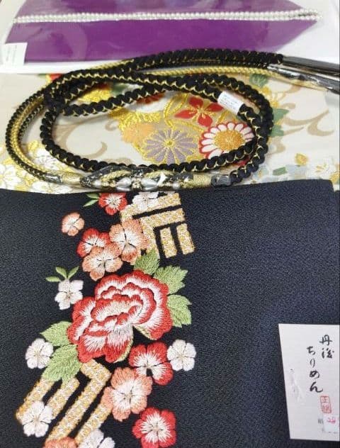 まんまる様　428.絞り刺繍振袖7点セット 正絹フルセット成人式 京都きもの友禅