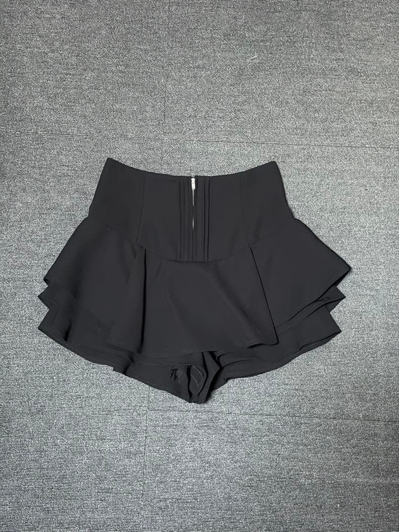 snidel レイヤードフリルミニスカショーパン BLK 0