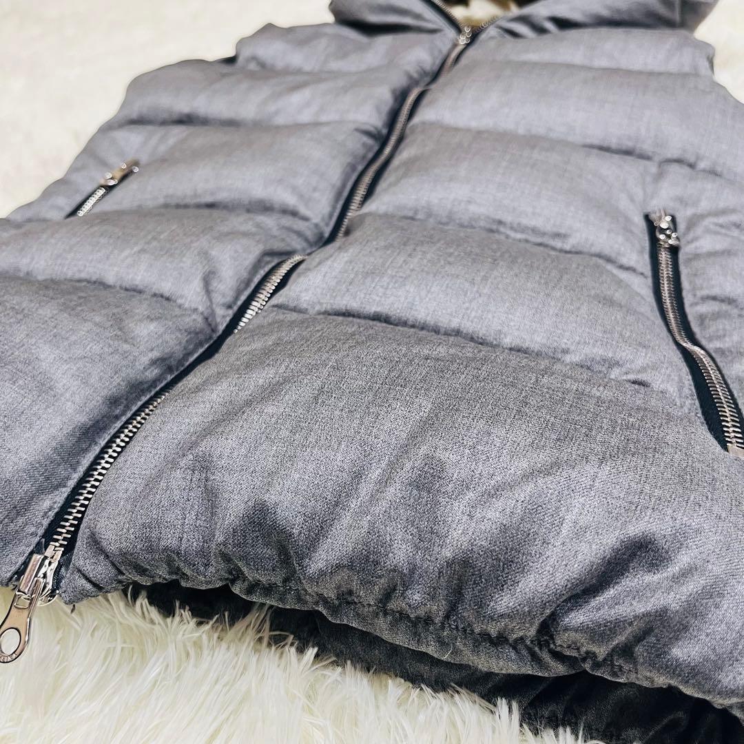 DUVETICA デュベティカ　ダウンベスト ウール ダウン90% グレー 38