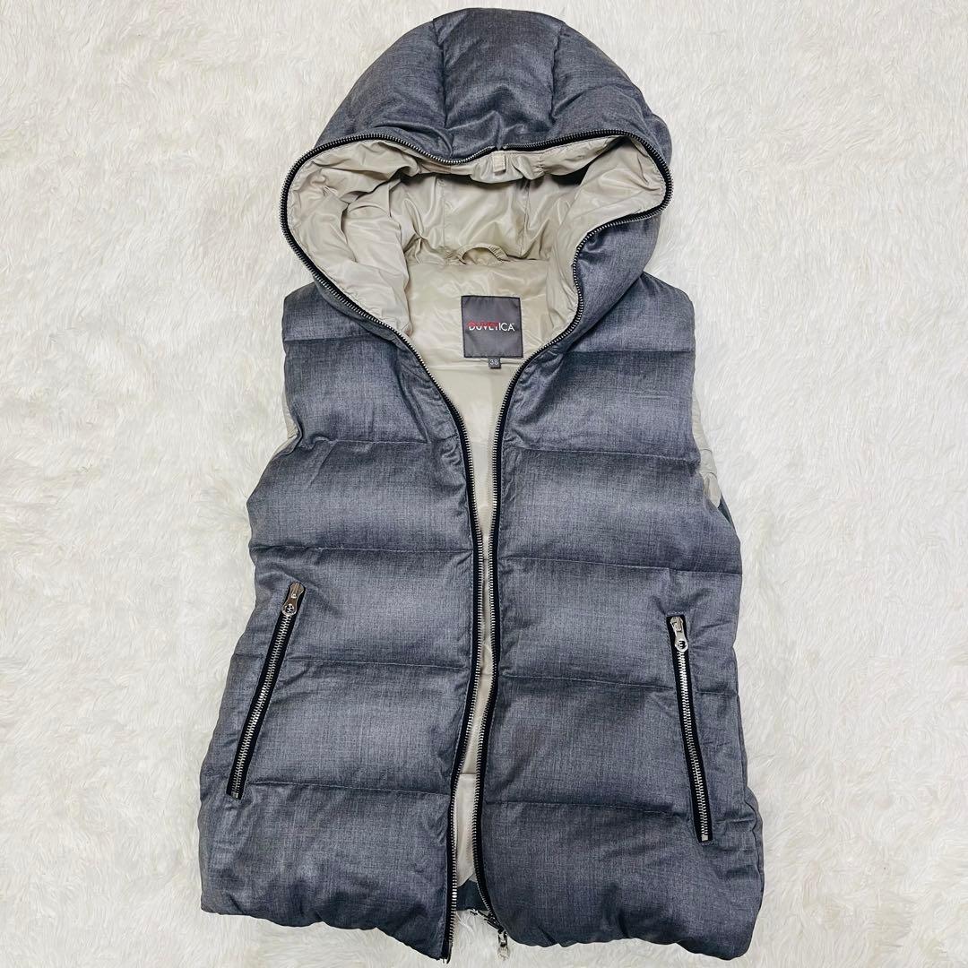 DUVETICA デュベティカ　ダウンベスト ウール ダウン90% グレー 38
