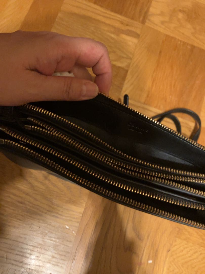 セリーヌ黒 レザー ショルダーバッグ トリオ