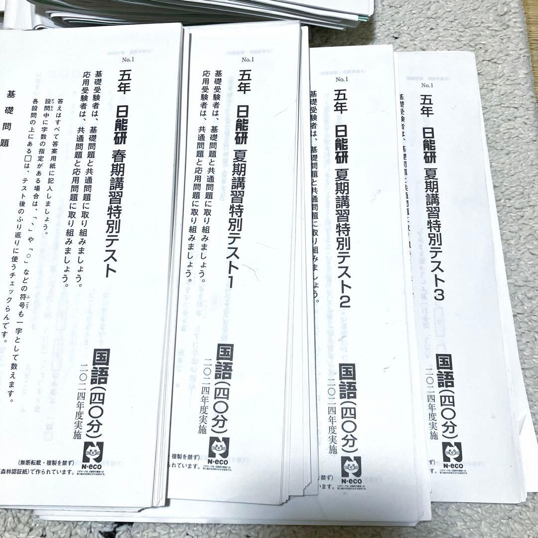 日能研　学習力育成テスト5年　講習テスト