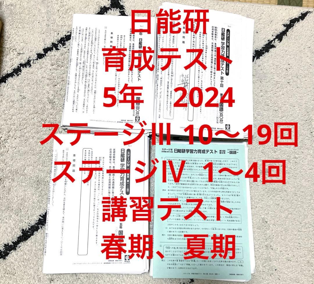 日能研　学習力育成テスト5年　講習テスト