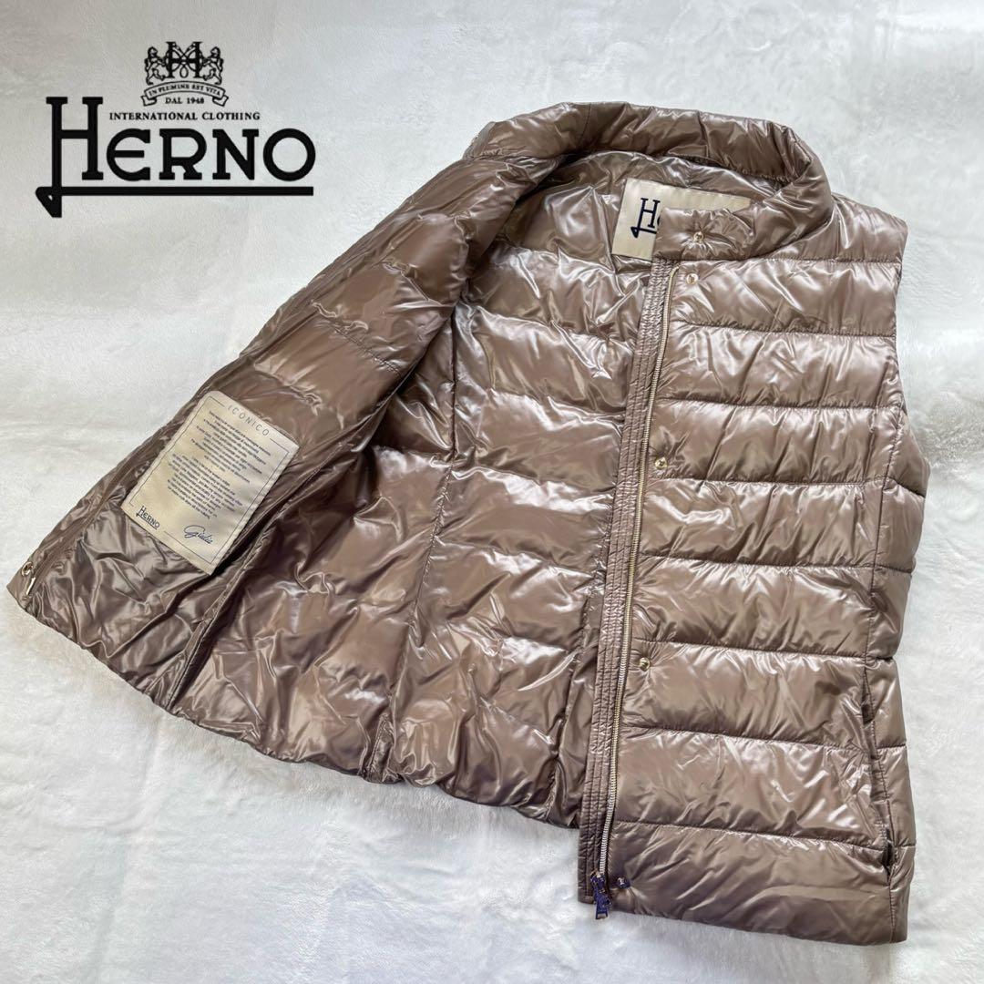 【美品✨】ヘルノHERNO ダウンベスト　ベージュ　M
