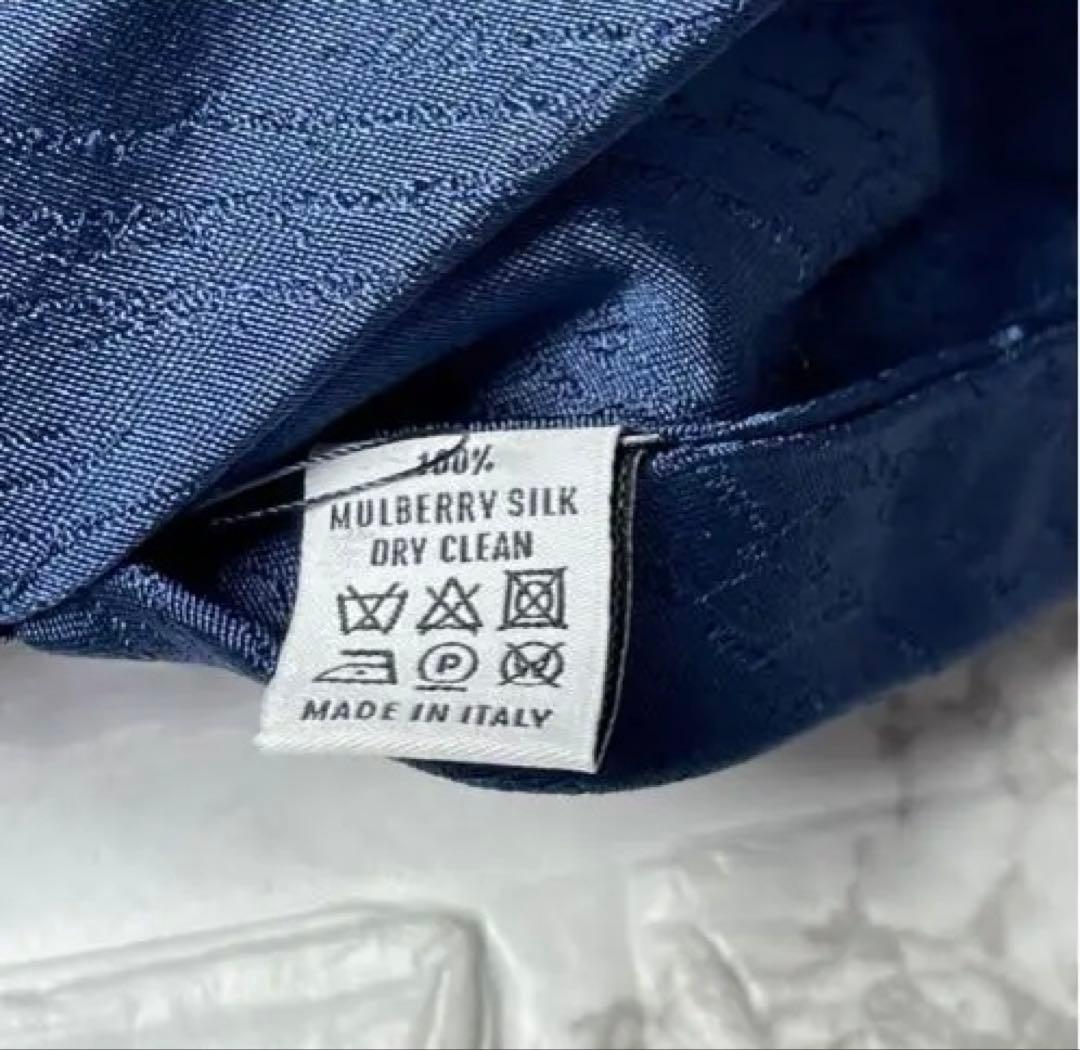 BERLUTI ベルルッティ ネクタイ ブルー カリグラフィ 英字 箱付き