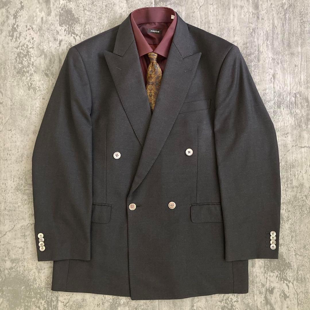 極美品 Zegna × FENDIネクタイ 極上ウール ダブルブレスト高級スーツ