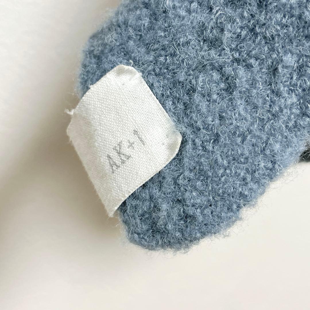 【デミルクス ビームス】AK+1 大判ニットストール/羽織り/くすみブルー