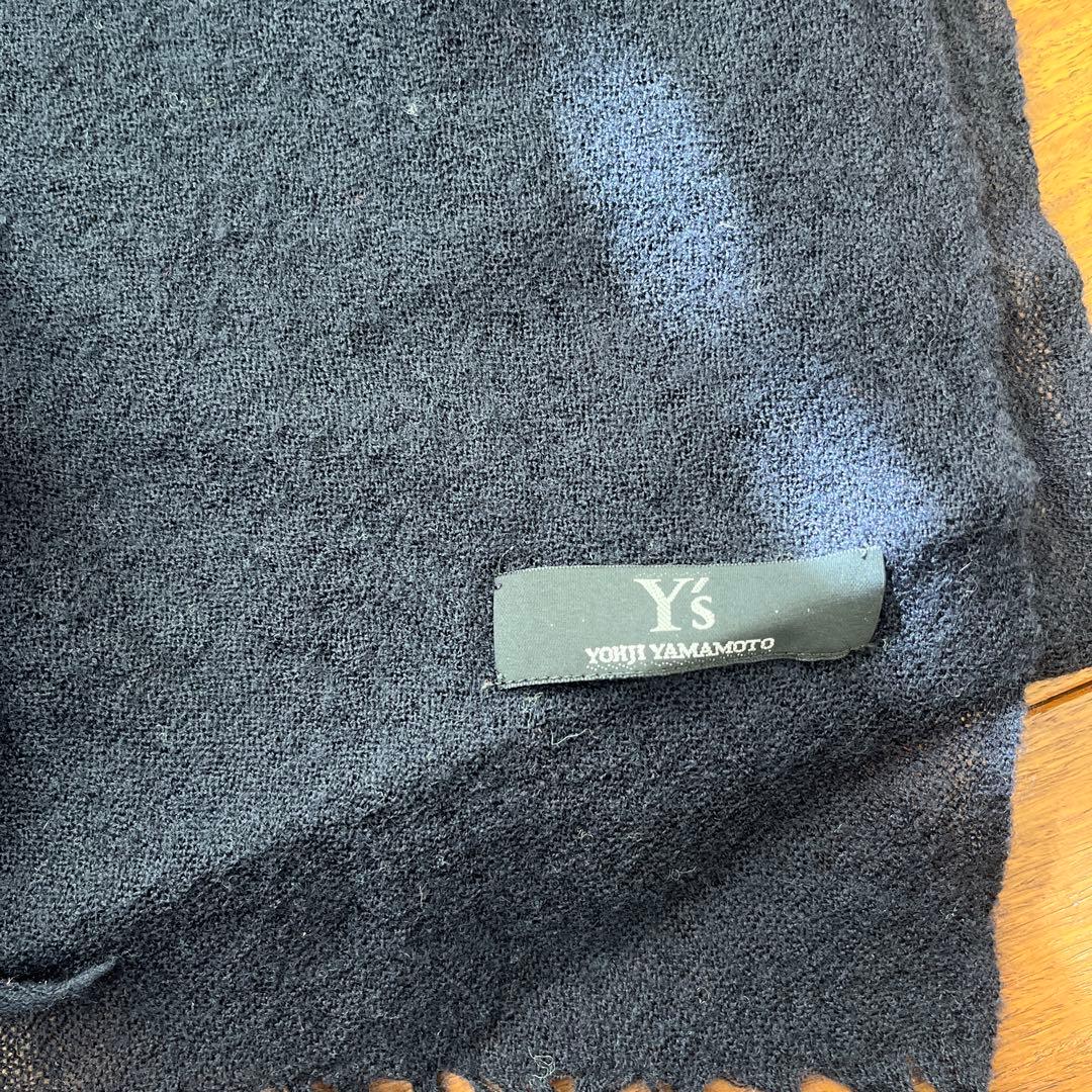 Y's リバーシブル ストール ネイビー ブラウン