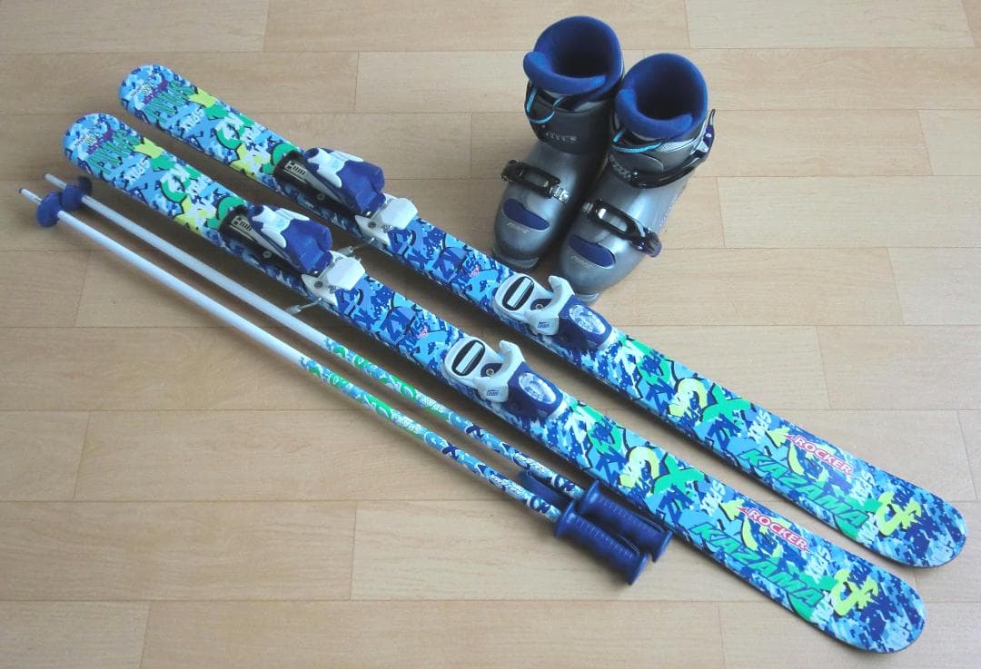 ■■11月限定■送料無料■KAZAMA■子供用スキー4点セット■116/22■■