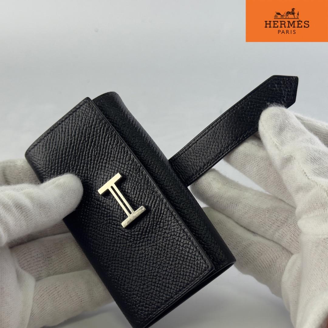 正規品　エルメス　ベアン　ヴォーエプソン シルバー金具　４連　キーケース