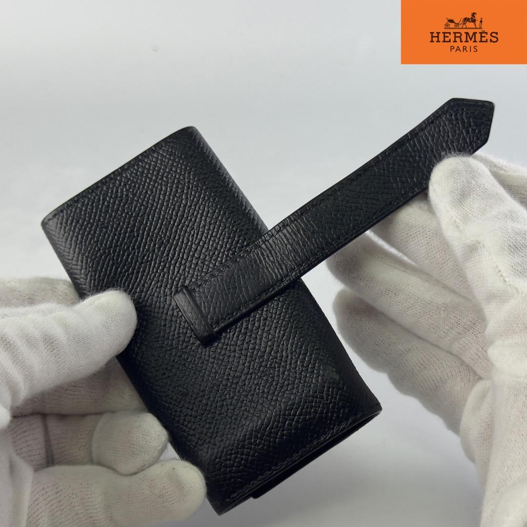 正規品　エルメス　ベアン　ヴォーエプソン シルバー金具　４連　キーケース