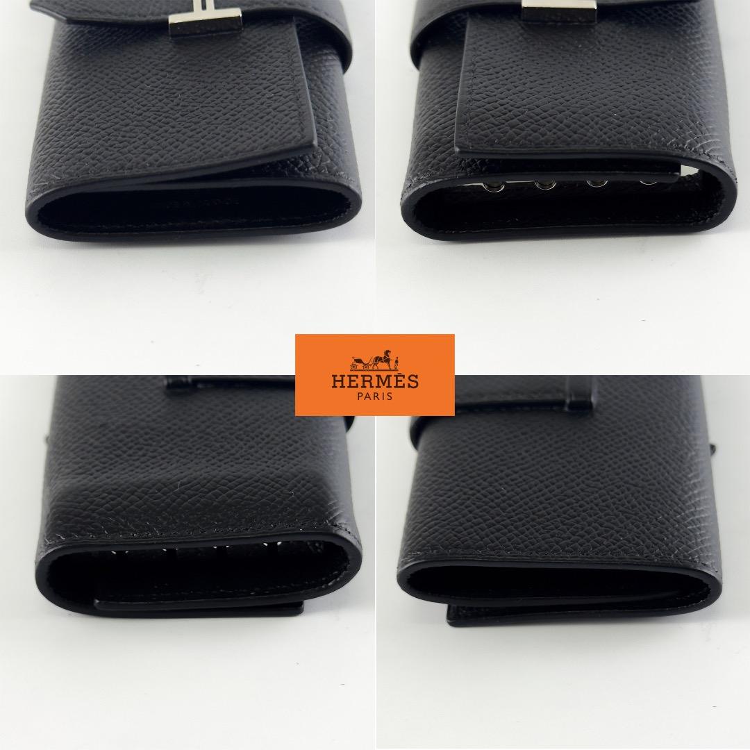 正規品　エルメス　ベアン　ヴォーエプソン シルバー金具　４連　キーケース