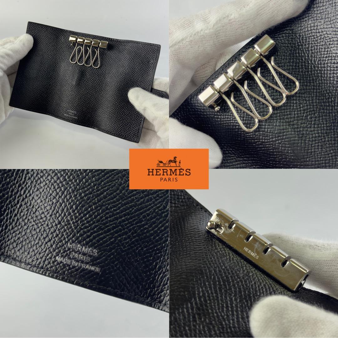 正規品　エルメス　ベアン　ヴォーエプソン シルバー金具　４連　キーケース