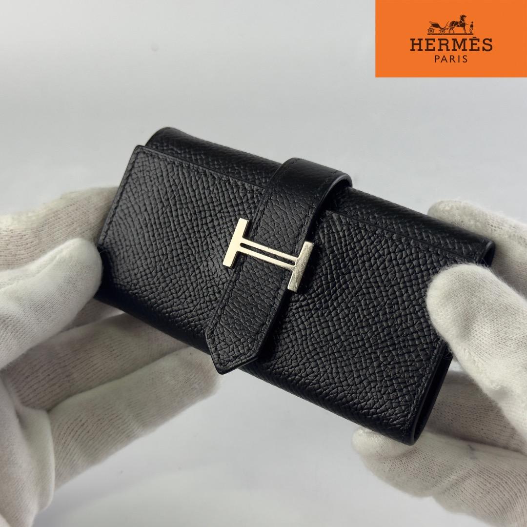 正規品　エルメス　ベアン　ヴォーエプソン シルバー金具　４連　キーケース