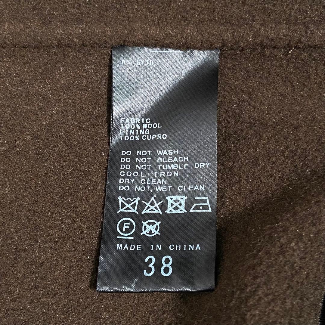 FRAMeWORK SUPER160sダブルブレストコート ブラウン 38