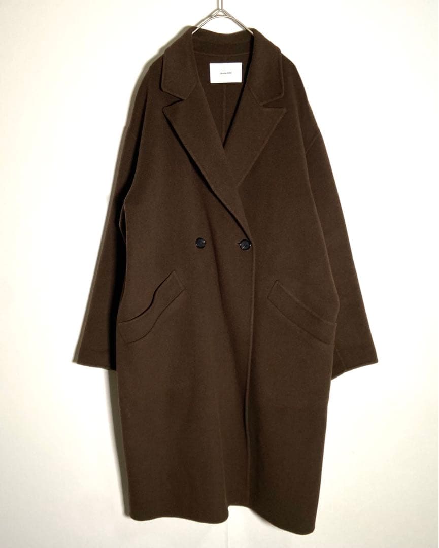 FRAMeWORK SUPER160sダブルブレストコート ブラウン 38